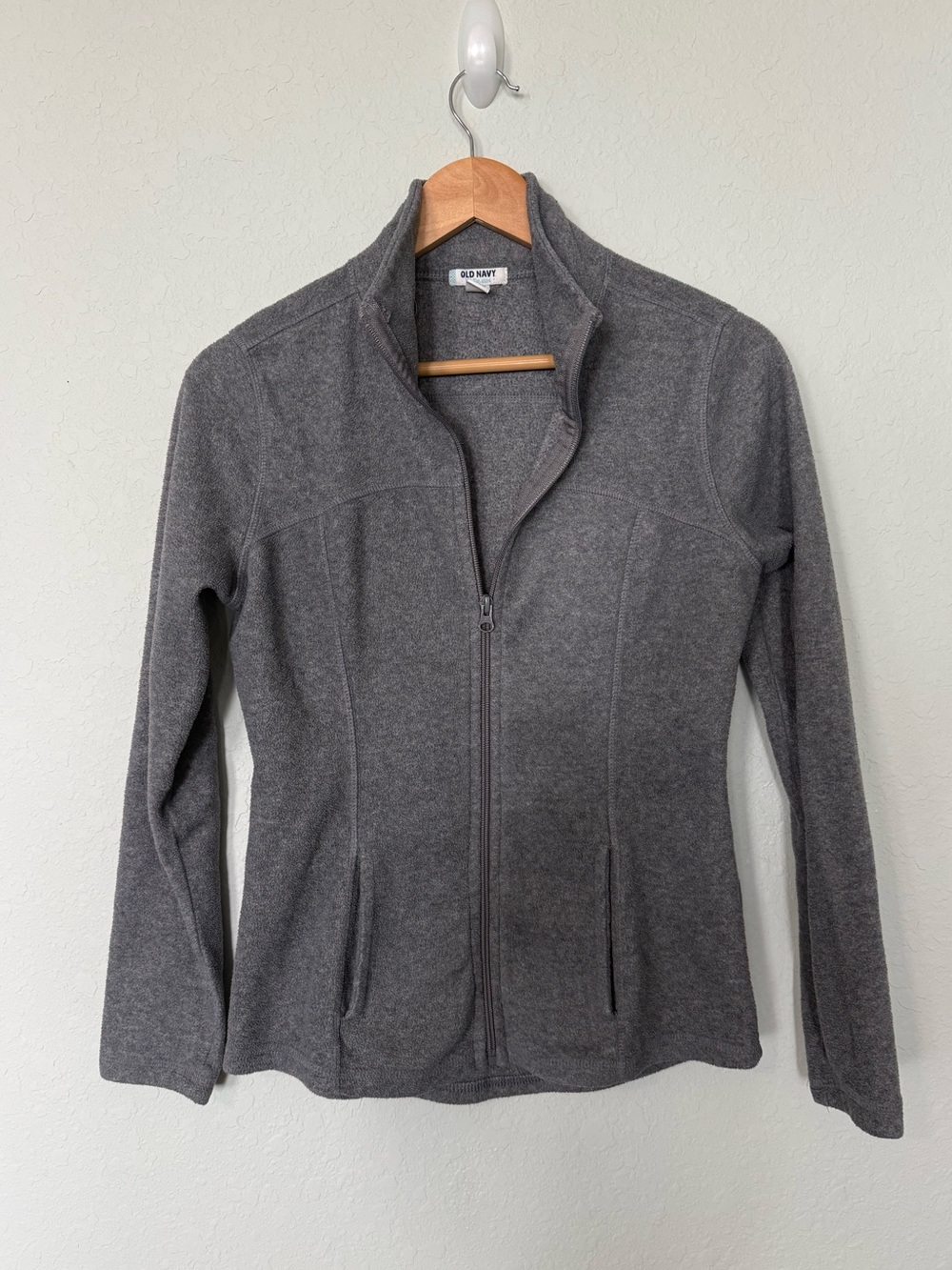 Old Navy Women's Gray Full-Zip Utility Fleece Jacket